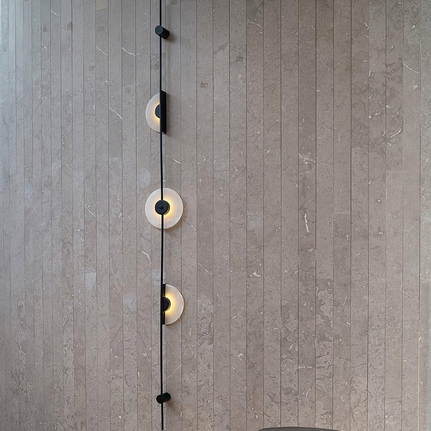 Alabaster Vertical Wall Sconce - Soft Glow, Easy Installation