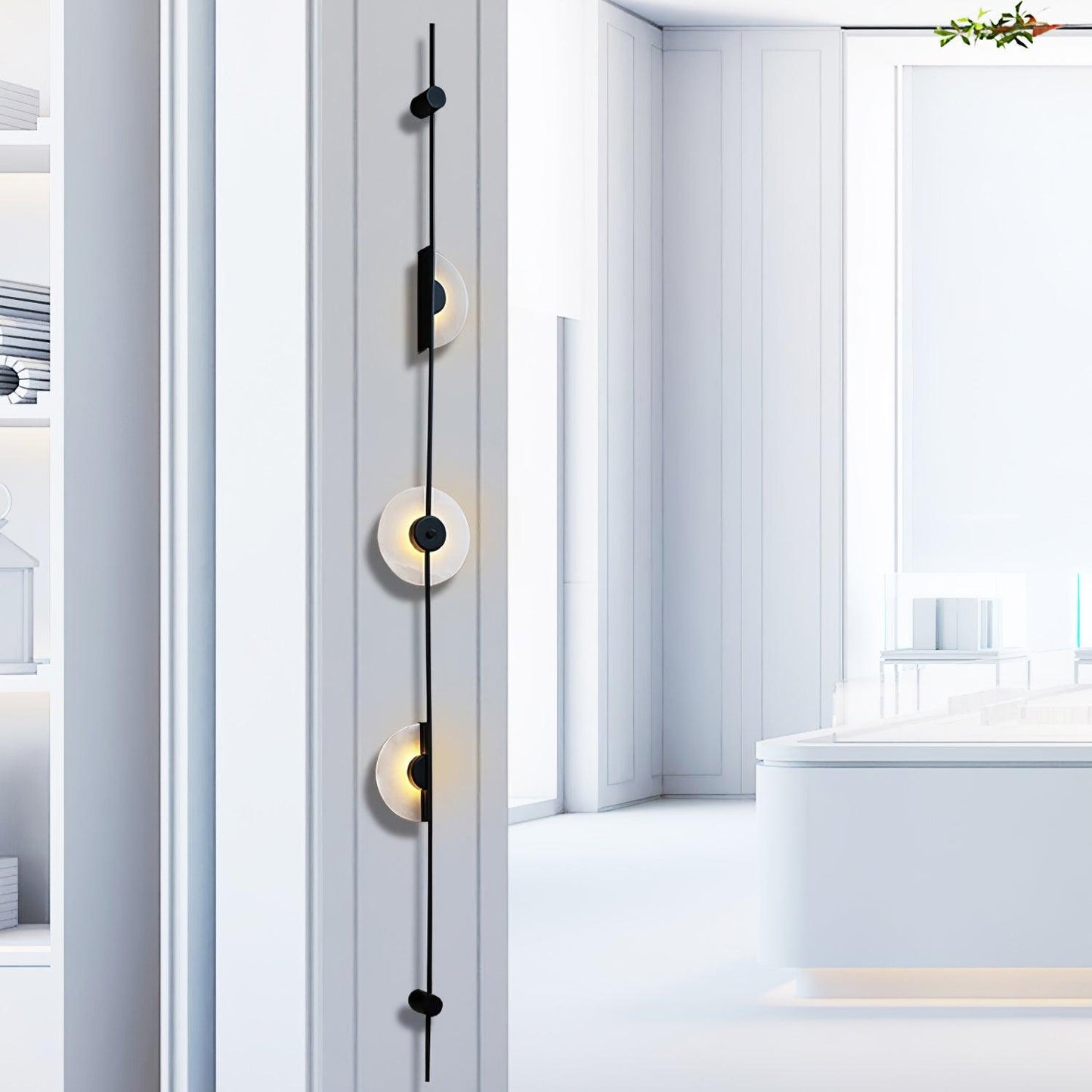 Alabaster Vertical Wall Sconce - Soft Glow, Easy Installation