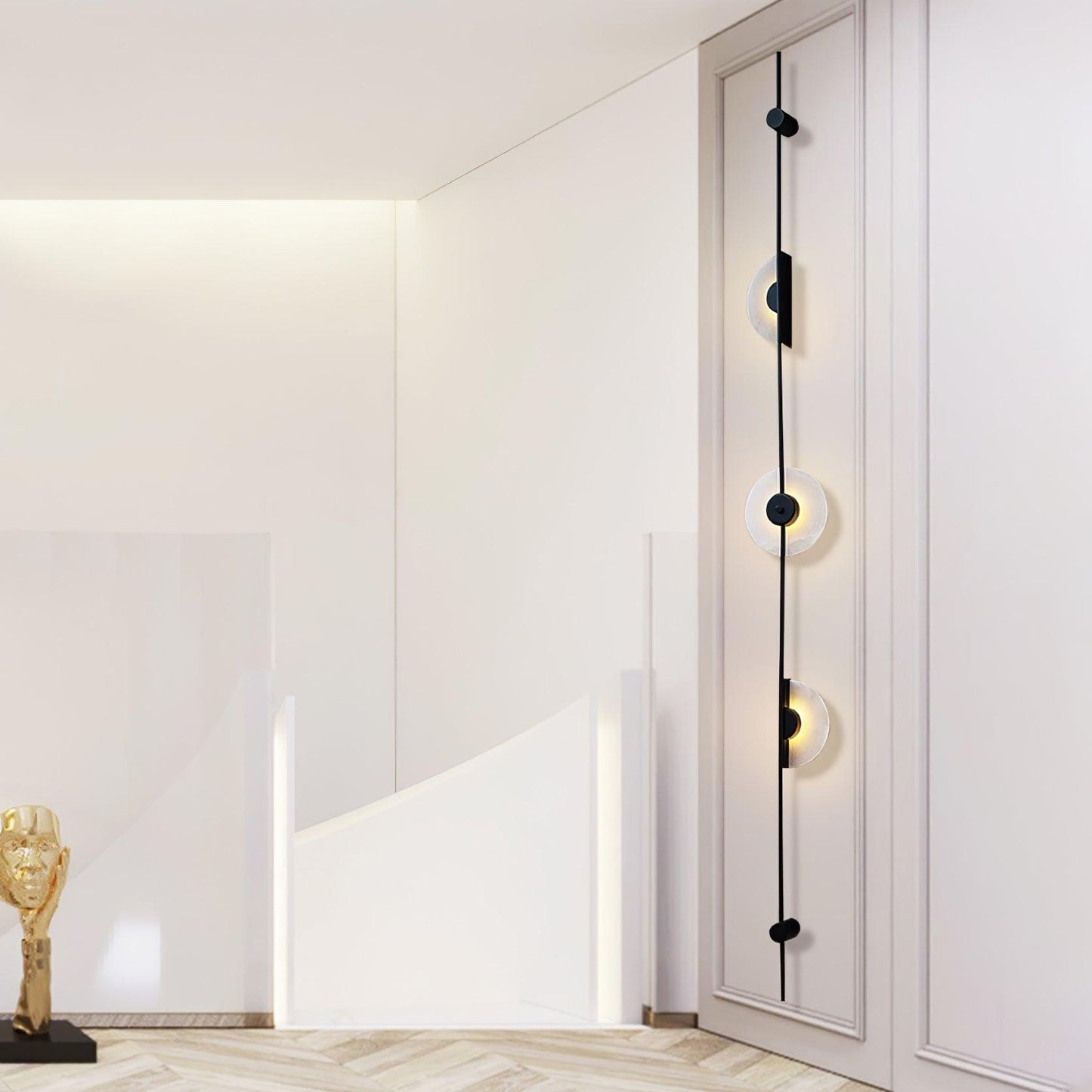 Alabaster Vertical Wall Sconce - Soft Glow, Easy Installation