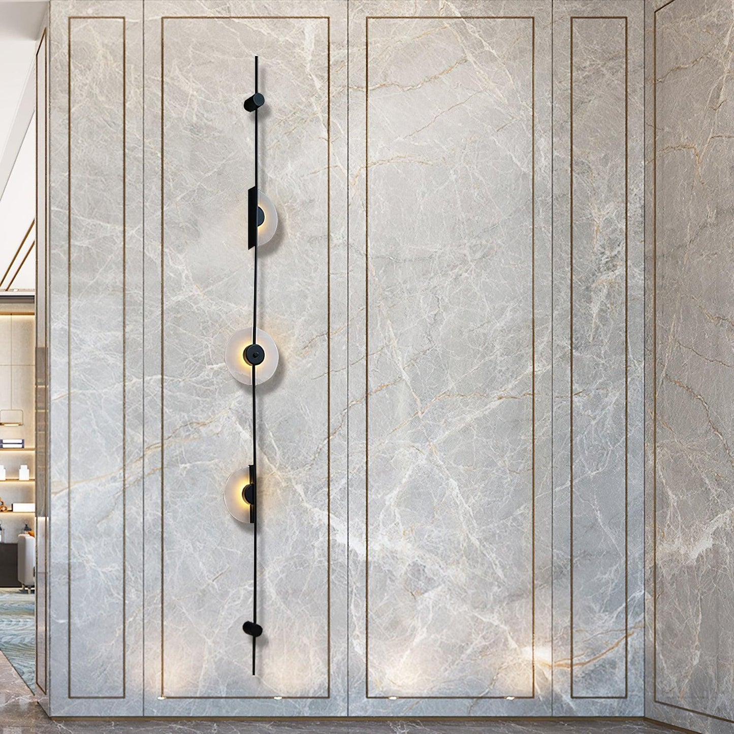 Alabaster Vertical Wall Sconce - Soft Glow, Easy Installation
