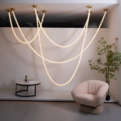 Elegant Alabaster Pearl Chandelier Necklace with Adjustable Length