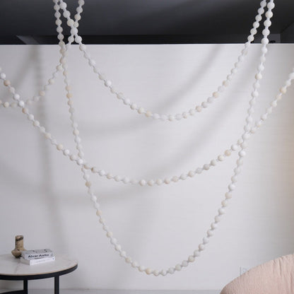 Elegant Alabaster Pearl Chandelier Necklace with Adjustable Length
