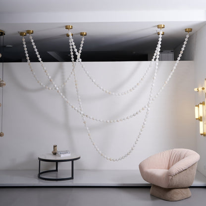 Elegant Alabaster Pearl Chandelier Necklace with Adjustable Length