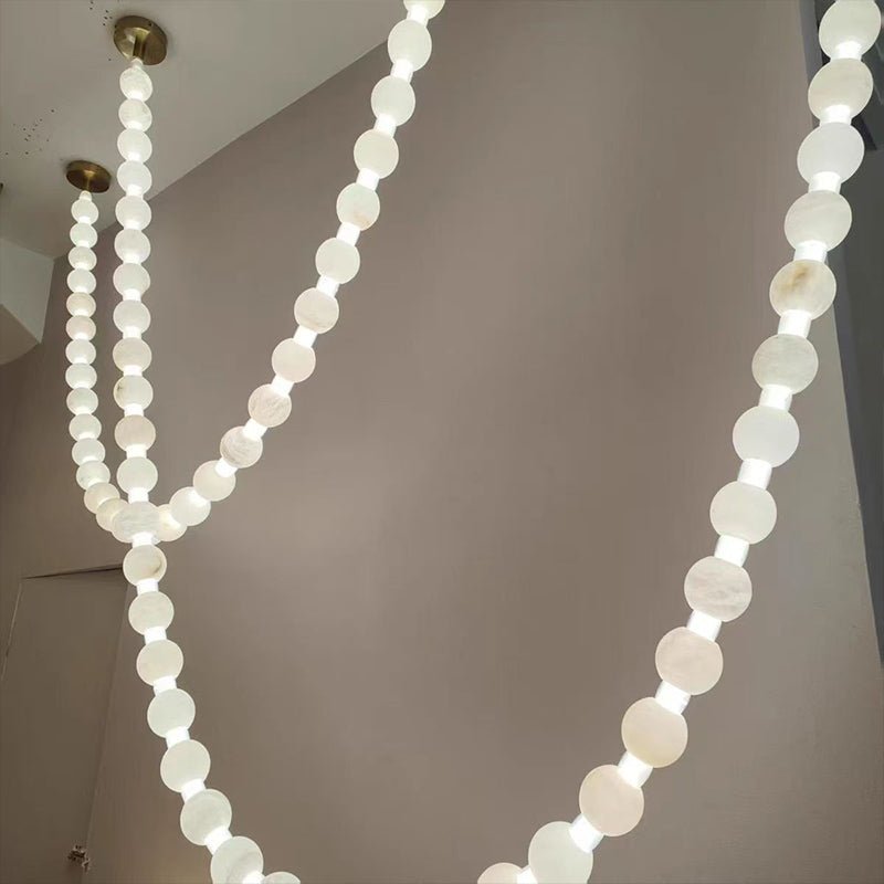 Elegant Alabaster Pearl Chandelier Necklace with Adjustable Length