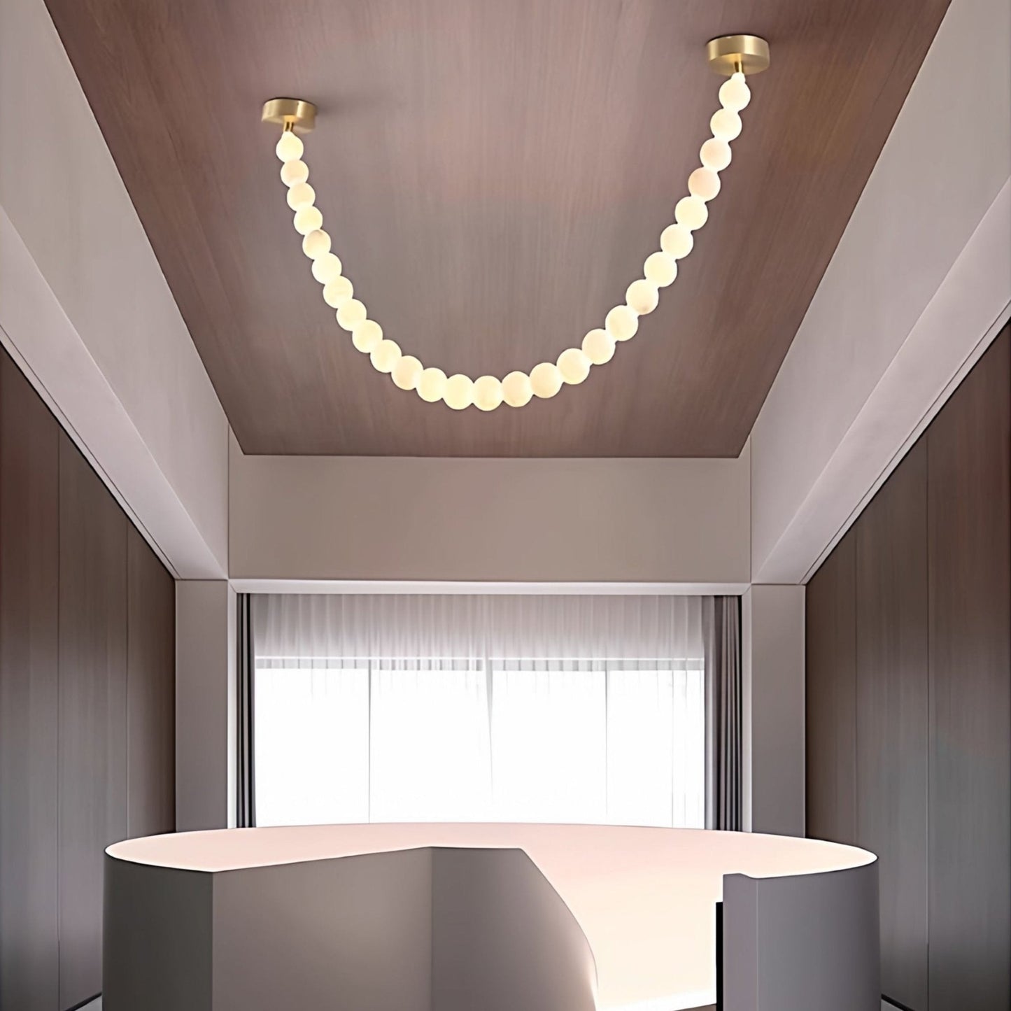 Elegant Alabaster Pearl Chandelier Necklace with Adjustable Length