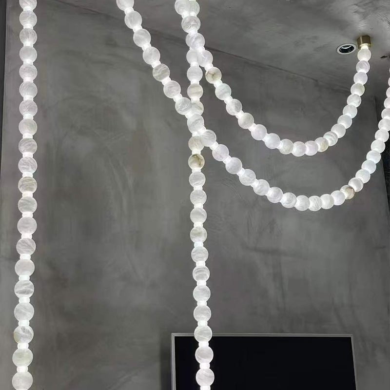 Elegant Alabaster Pearl Chandelier Necklace with Adjustable Length