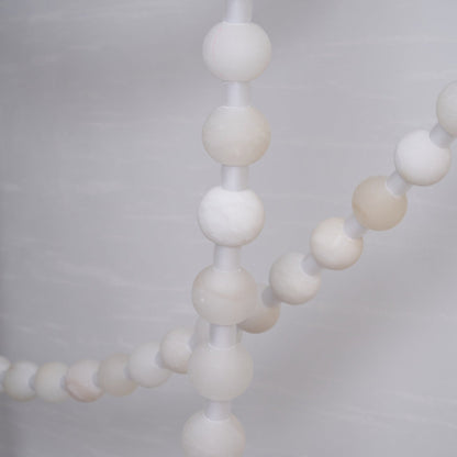 Elegant Alabaster Pearl Chandelier Necklace with Adjustable Length