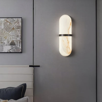 Alabaster Pill Wall Light - Soft Glow, Energy-Efficient Design