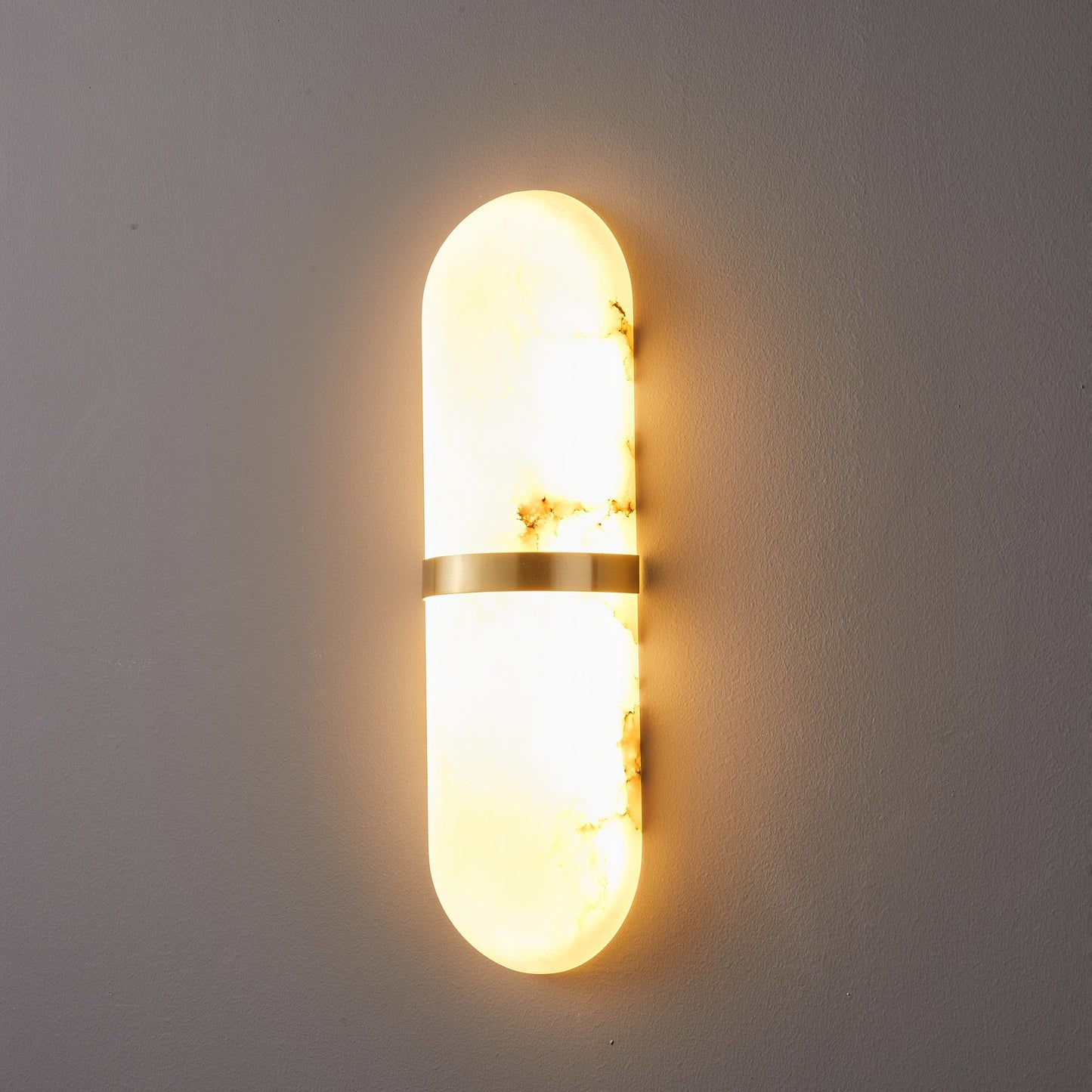 Alabaster Pill Wall Light - Soft Glow, Energy-Efficient Design