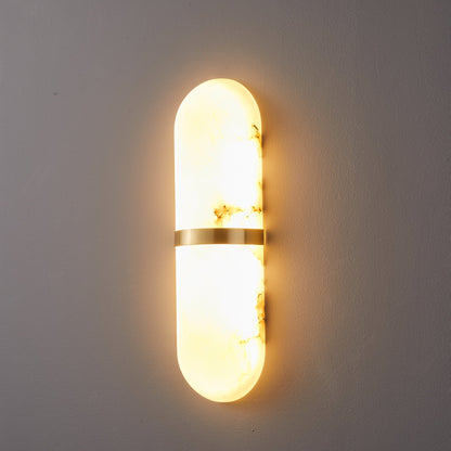 Alabaster Pill Wall Light - Soft Glow, Energy-Efficient Design