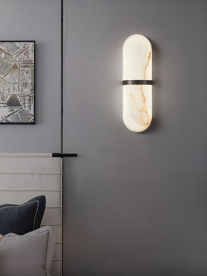 Alabaster Pill Wall Light - Soft Glow, Energy-Efficient Design