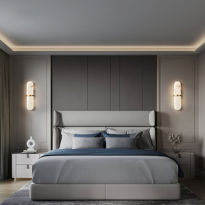 Alabaster Pill Wall Light - Soft Glow, Energy-Efficient Design