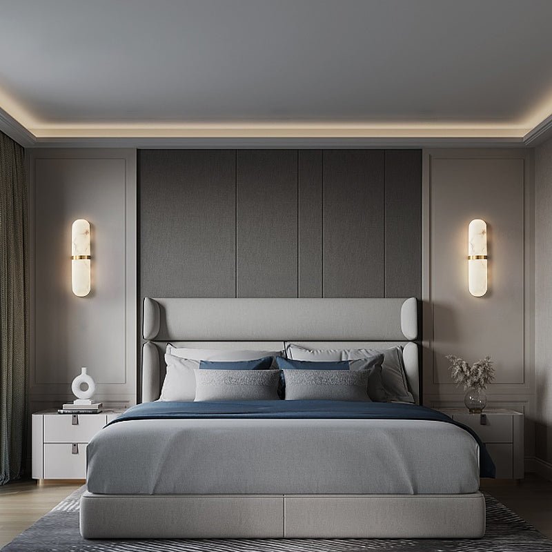 Alabaster Pill Wall Light - Soft Glow, Energy-Efficient Design