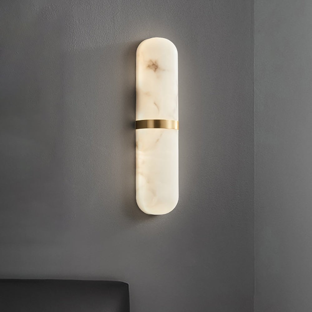 Alabaster Pill Wall Light - Soft Glow, Energy-Efficient Design