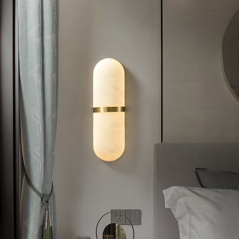 Alabaster Pill Wall Light - Soft Glow, Energy-Efficient Design