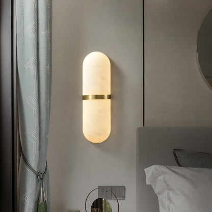 Alabaster Pill Wall Light - Soft Glow, Energy-Efficient Design