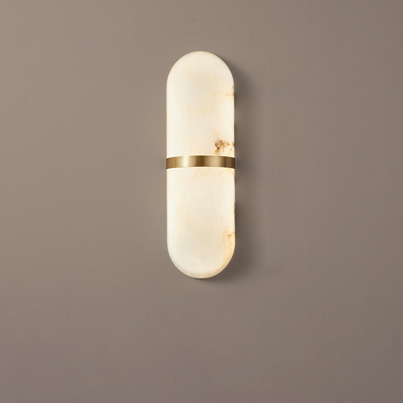 Alabaster Pill Wall Light - Soft Glow, Energy-Efficient Design
