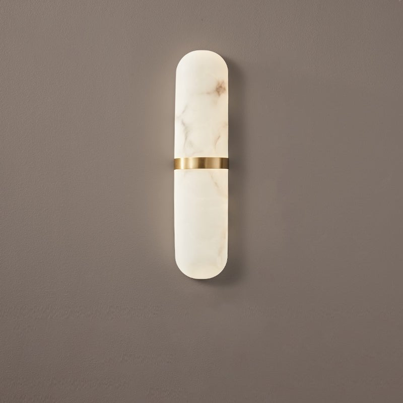 Alabaster Pill Wall Light - Soft Glow, Energy-Efficient Design