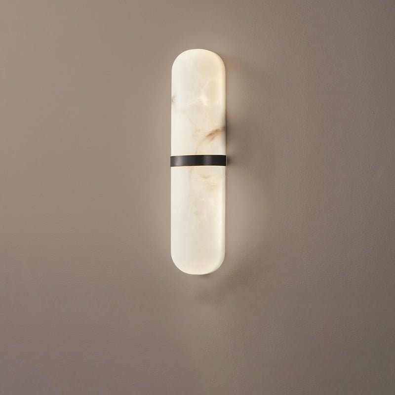 Alabaster Pill Wall Light - Soft Glow, Energy-Efficient Design