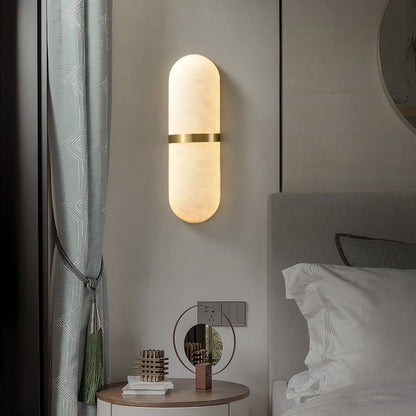Alabaster Pill Wall Light - Soft Glow, Energy-Efficient Design