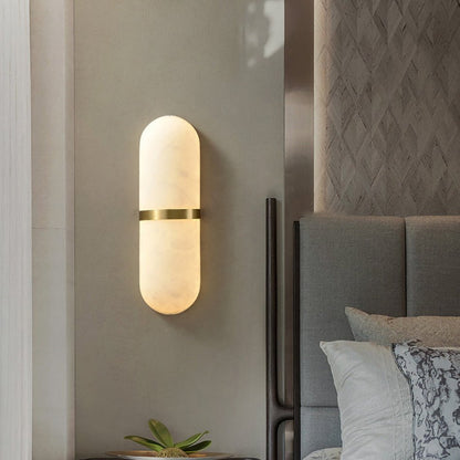 Alabaster Pill Wall Light - Soft Glow, Energy-Efficient Design