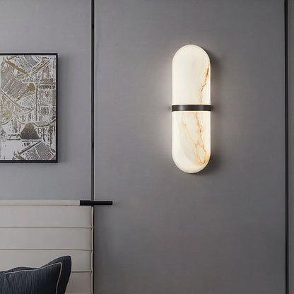 Alabaster Pill Wall Light - Soft Glow, Energy-Efficient Design