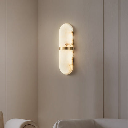 Alabaster Pill Wall Light - Soft Glow, Energy-Efficient Design