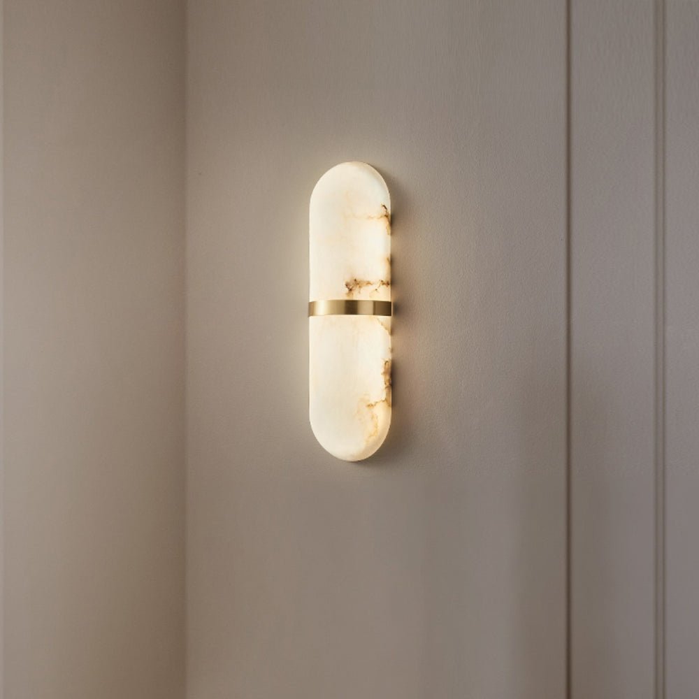 Alabaster Pill Wall Light - Soft Glow, Energy-Efficient Design