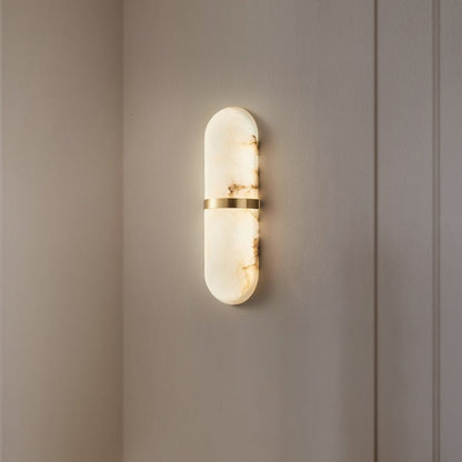 Alabaster Pill Wall Light - Soft Glow, Energy-Efficient Design