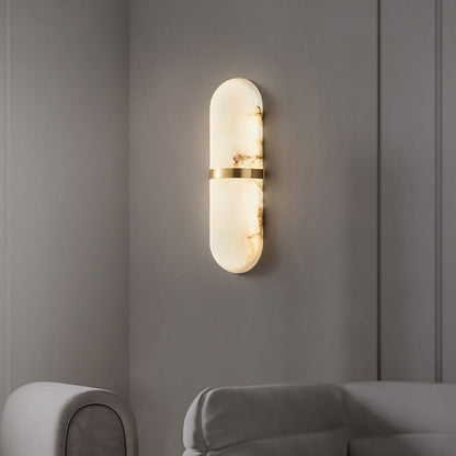 Alabaster Pill Wall Light - Soft Glow, Energy-Efficient Design