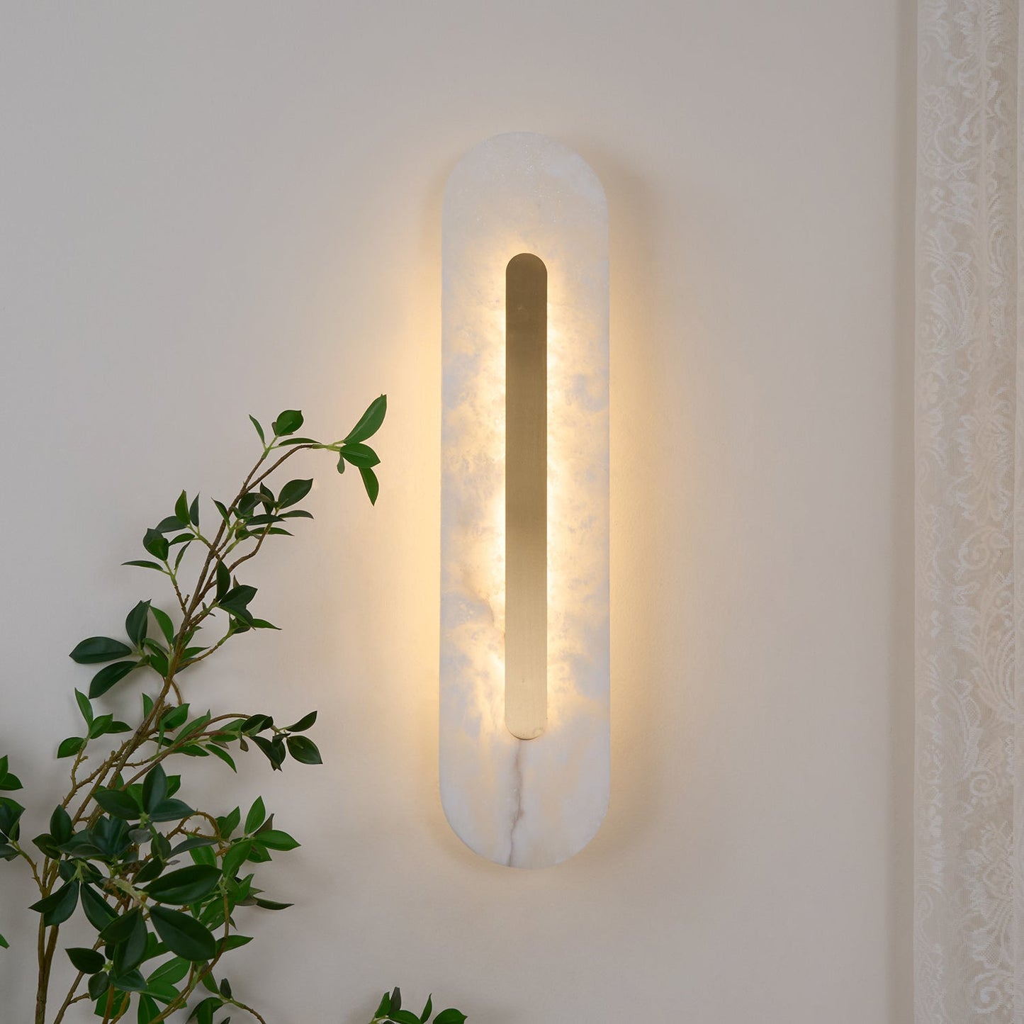 Alabaster Rounded Wall Light - Soft Glow & Energy Efficient Design