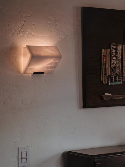 Alabaster Staircase Wall Lamp - Elegant Design, Adjustable Brightness