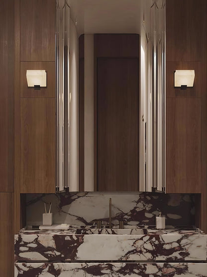 Alabaster Staircase Wall Lamp - Elegant Design, Adjustable Brightness