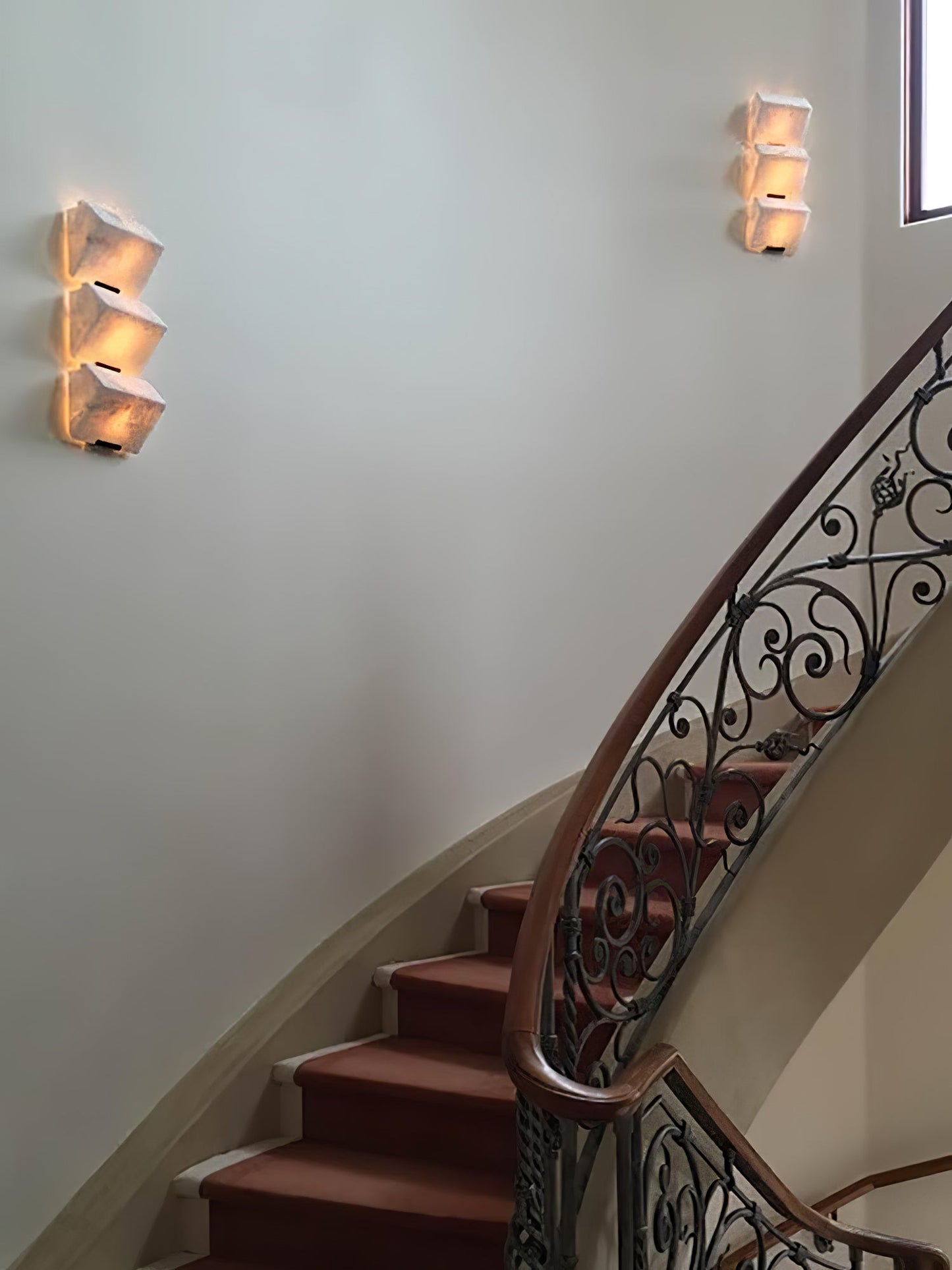 Alabaster Staircase Wall Lamp - Elegant Design, Adjustable Brightness