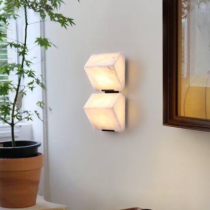 Alabaster Staircase Wall Lamp - Elegant Design, Adjustable Brightness