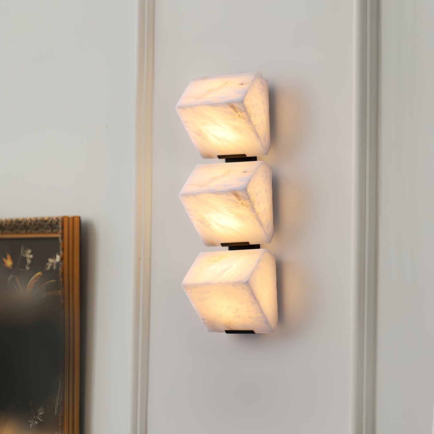 Alabaster Staircase Wall Lamp - Elegant Design, Adjustable Brightness