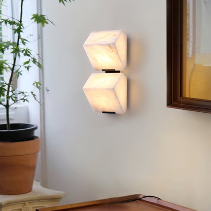 Alabaster Staircase Wall Lamp - Elegant Design, Adjustable Brightness