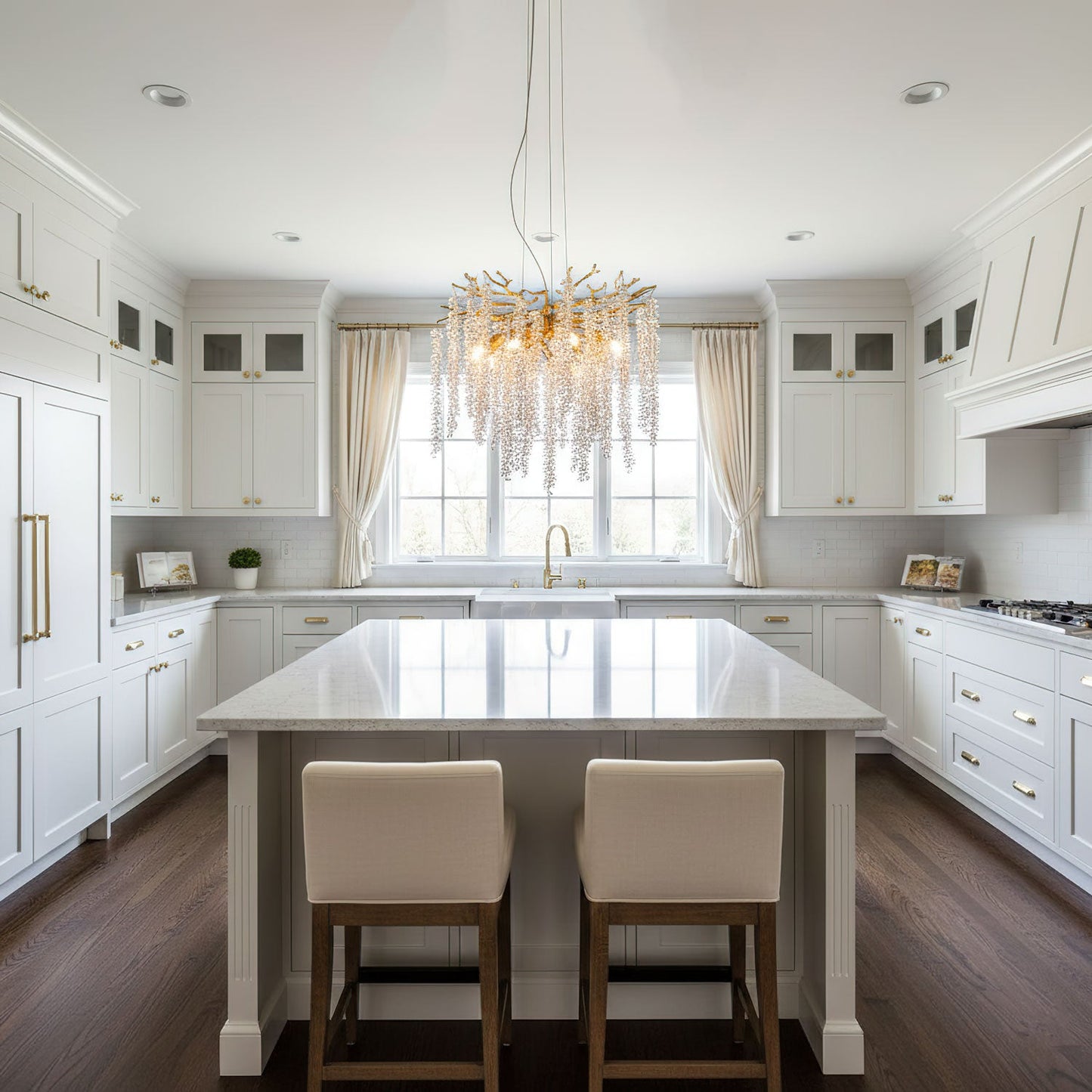 Albero Crystal Chandelier - Elegant Design with Adjustable Height & LE