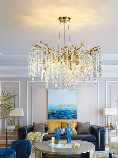 Albero Crystal Chandelier - Elegant Design with Adjustable Height & LE
