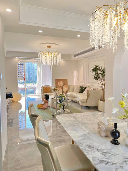 Albero Crystal Chandelier - Elegant Design with Adjustable Height & LE