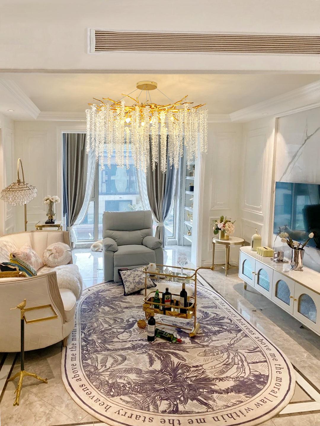 Albero Crystal Chandelier - Elegant Design with Adjustable Height & LE