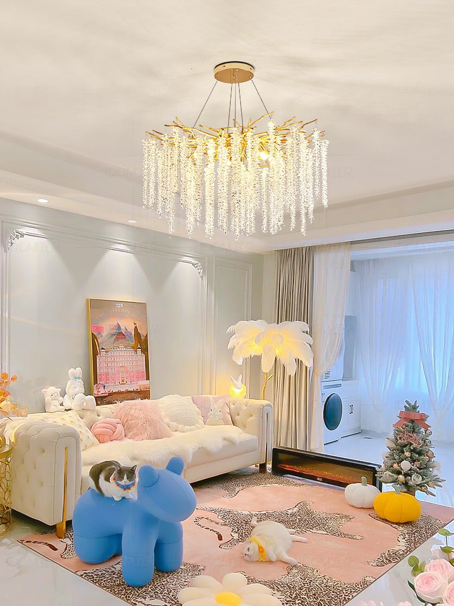 Albero Crystal Chandelier - Elegant Design with Adjustable Height & LE