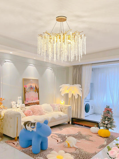 Albero Crystal Chandelier - Elegant Design with Adjustable Height & LE