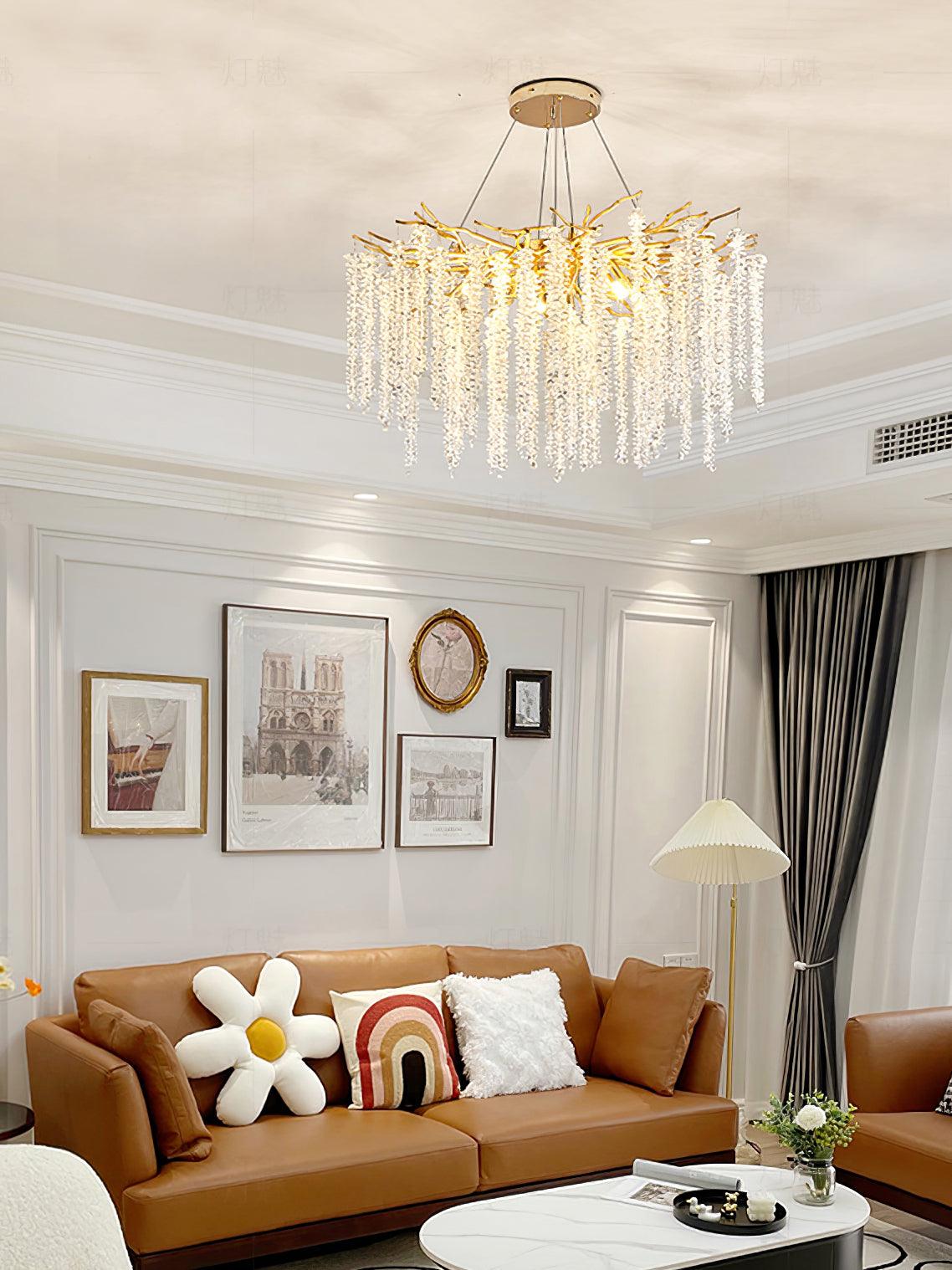 Albero Crystal Chandelier - Elegant Design with Adjustable Height & LE