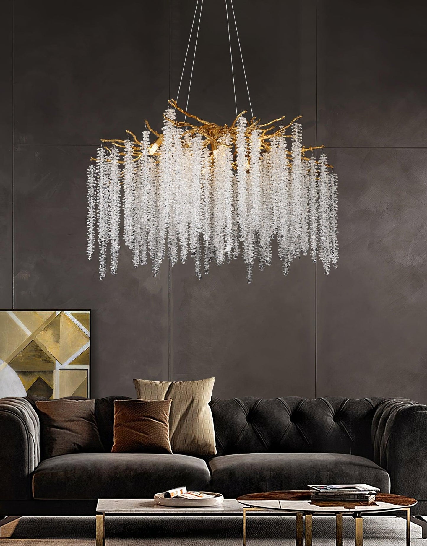 Albero Crystal Chandelier - Elegant Design with Adjustable Height & LE