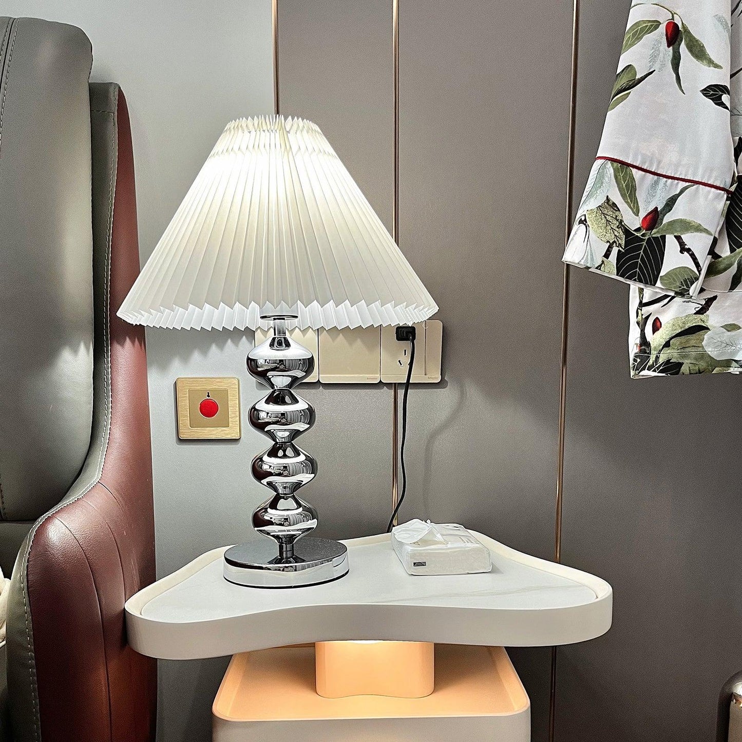 Aleisha Pleated Table Lamp - Adjustable Brightness, Elegant Design