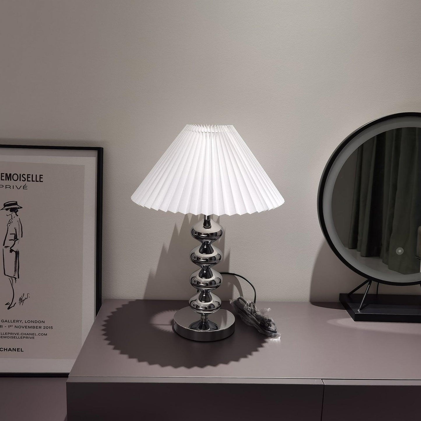 Aleisha Pleated Table Lamp - Adjustable Brightness, Elegant Design