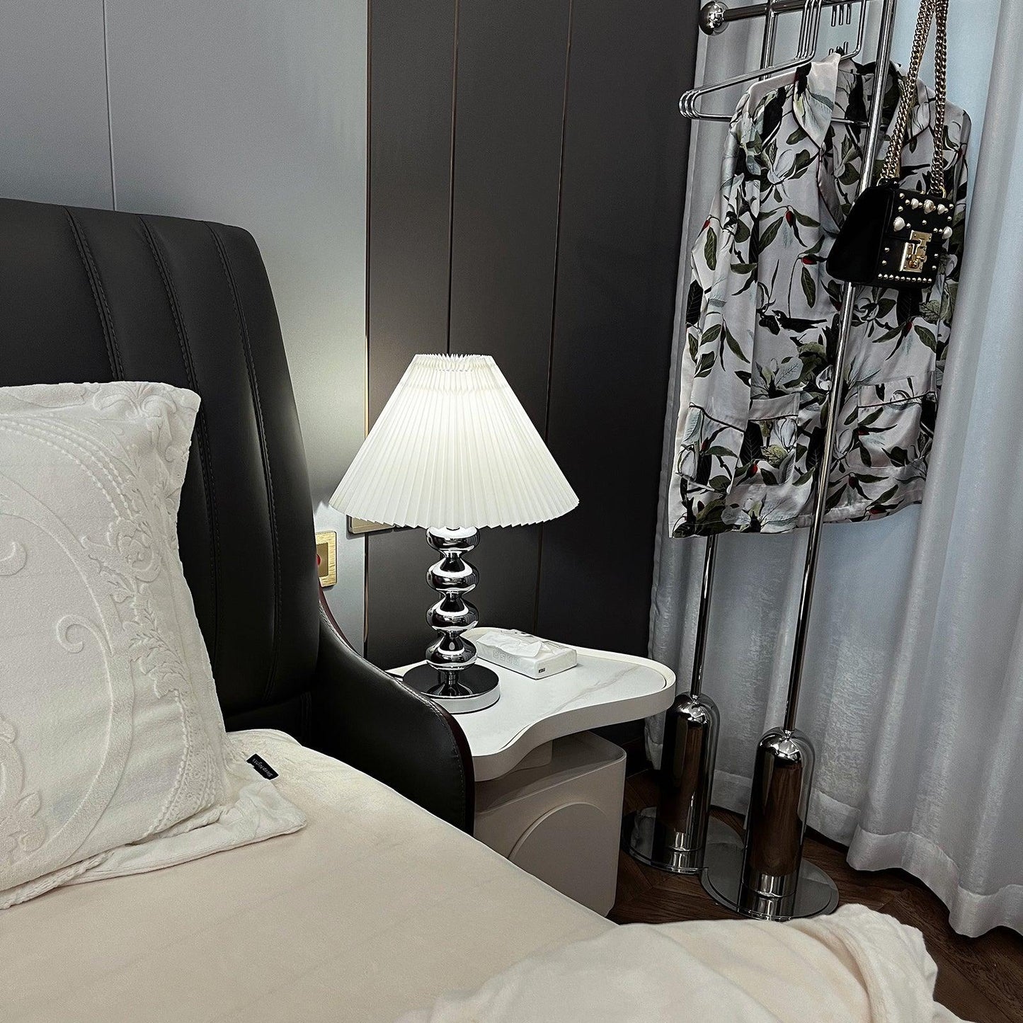 Aleisha Pleated Table Lamp - Adjustable Brightness, Elegant Design