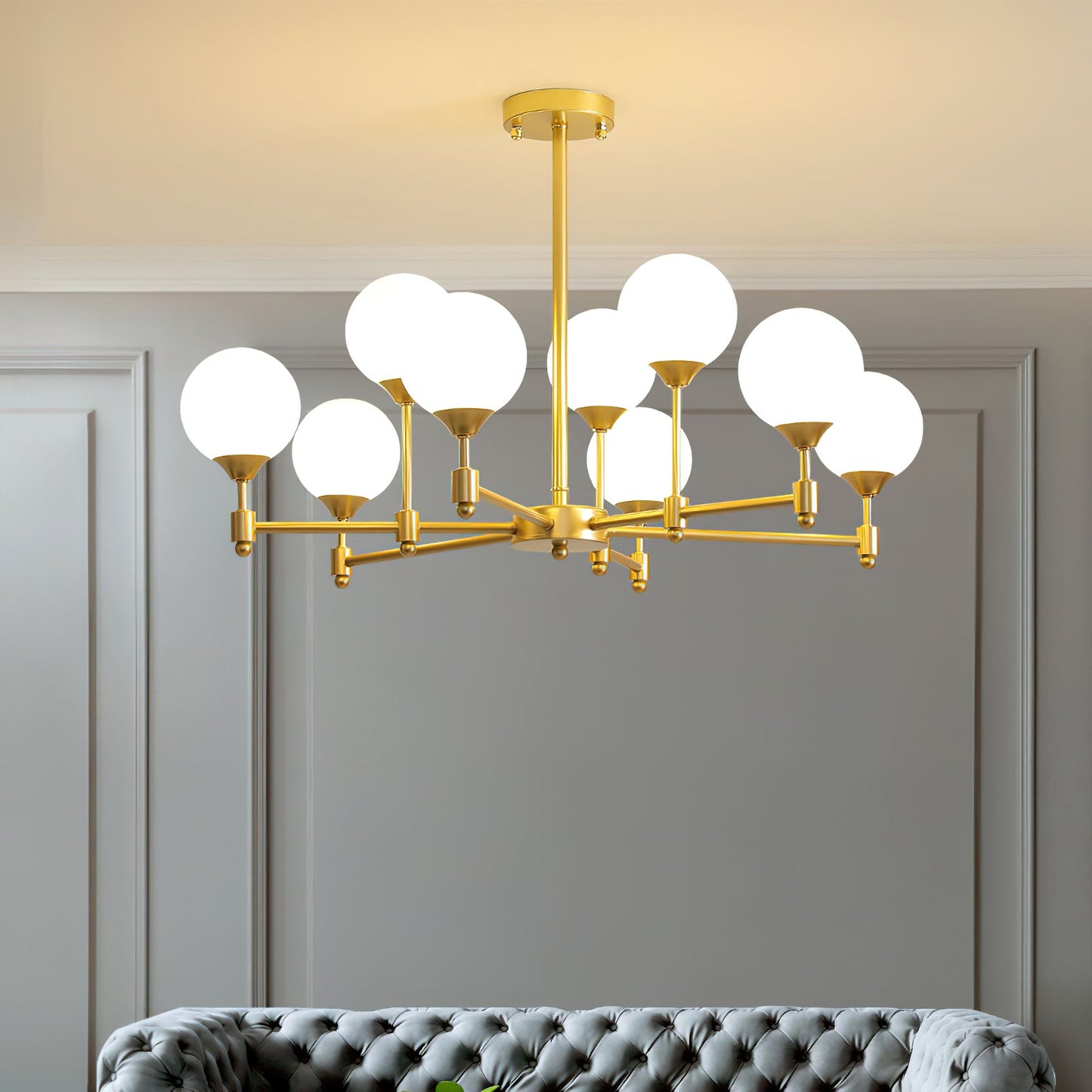 Alessio Globe Chandelier - Modern Design, Adjustable Height, LED Compa