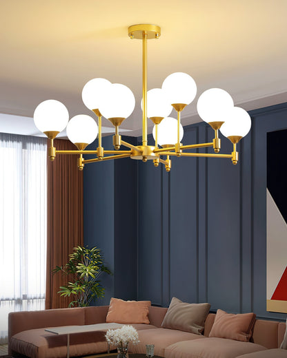 Alessio Globe Chandelier - Modern Design, Adjustable Height, LED Compa